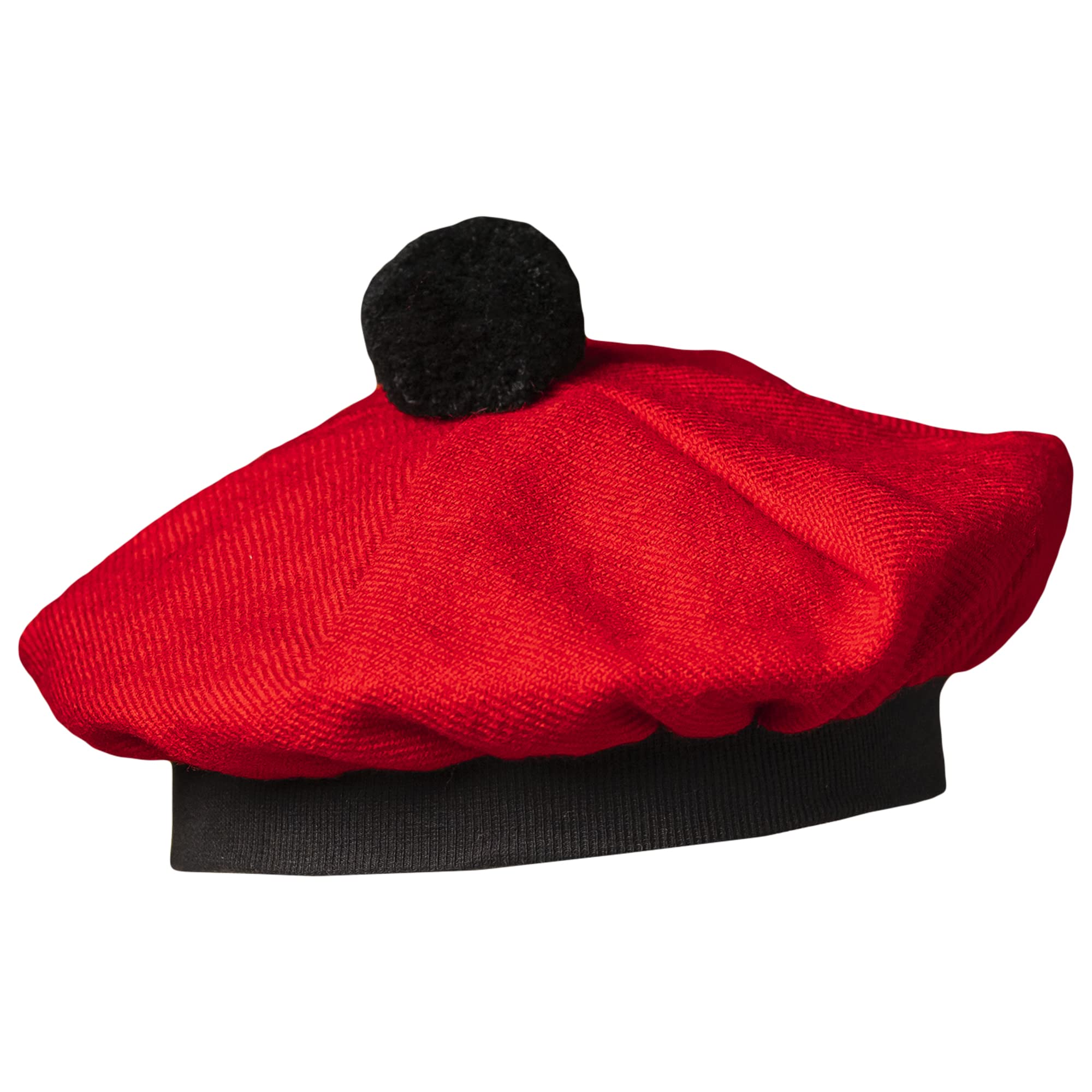 Scottish Tam O’ Shanter Hat Tartan Bonnet Pom Pom Wool Flat Cap One Size