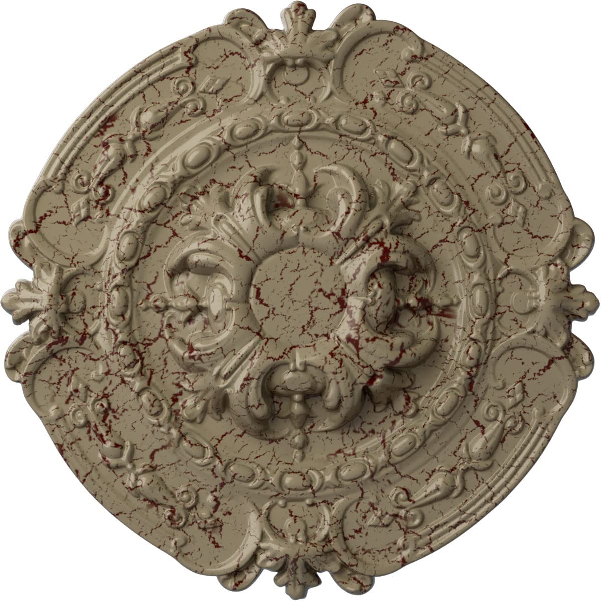 Ekena Millwork CM17SOGDCDecorative Ceiling Medallions Modeled After Original Historical Patterns &amp; Designs, Gobi Desert Crackle