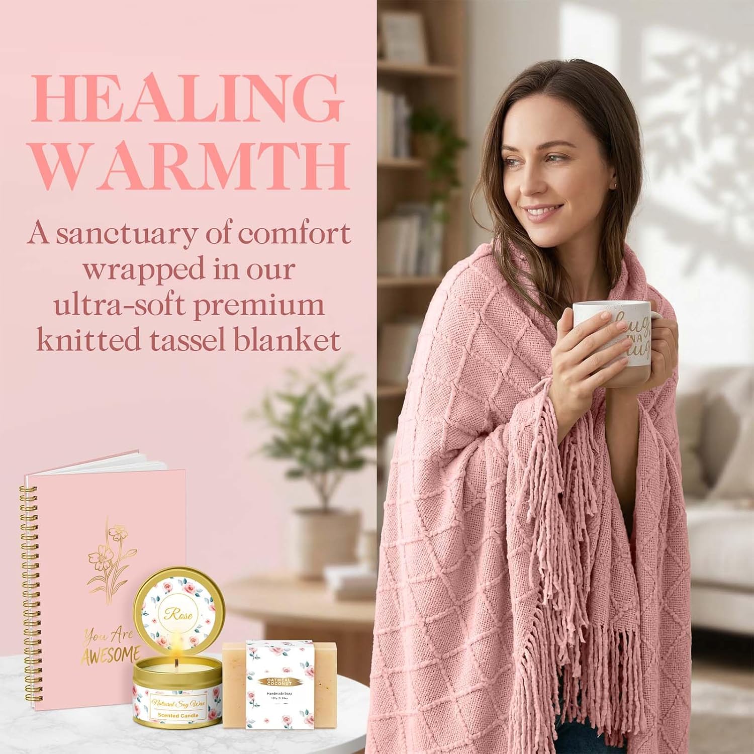 Wasocol Mothers Day Gifts for Mom Wife Grandma Daughter, Birthday Gifts for Women Self Care Spa Gift Basket, Get Well Relaxing Care Package Gift Baskets for Women Sister Friend