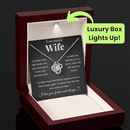 Miniatura 2 de Regalos de cumpleaños para esposa de parte del esposo Collar de alma gemela con tarjeta de mensaje y caja de corazón Regalo de aniversario,