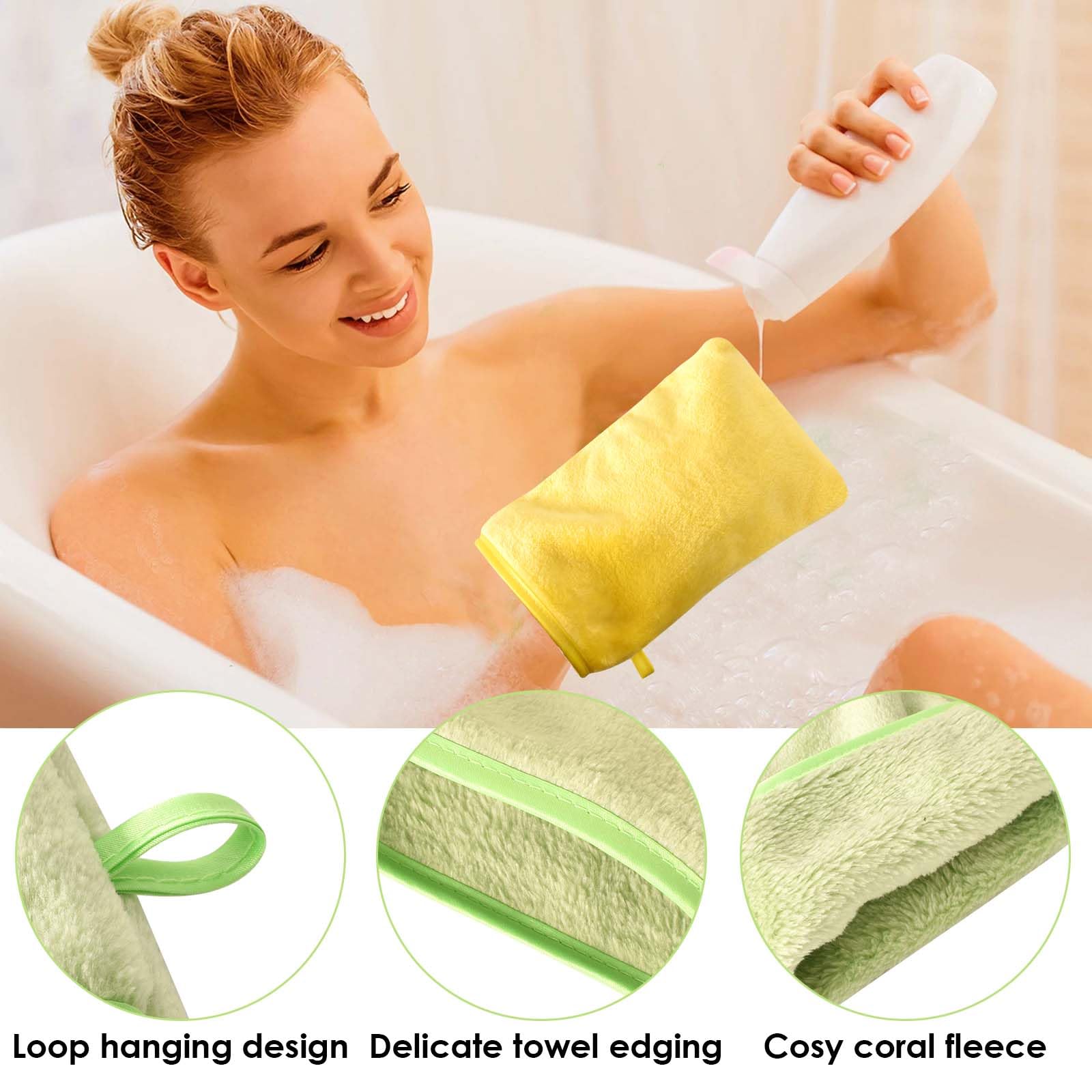 6 Juego de Toallas, Franela Toallas, Suave, Reutilizables, 15 x 21 cm, Towels para Limpieza Facial (6 Colores)