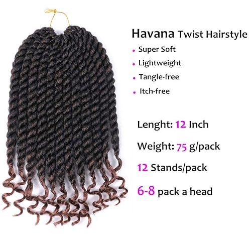 Miniatura 2 de Paquete de 6 trenzas de ganchillo de 12 pulgadas, trenzas de ganchillo senegalesas para mujeres negras, extensiones de cabello jumbo de ganchillo
