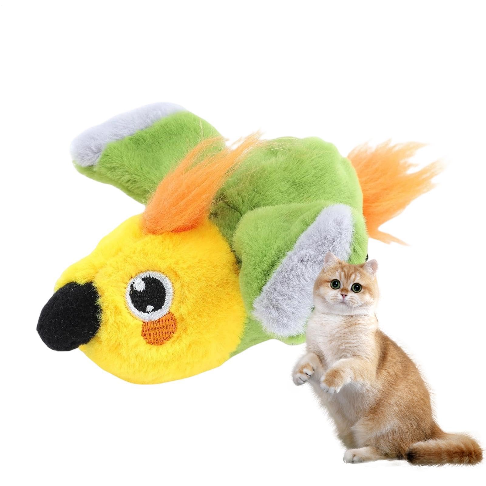 Jouet d'oiseau pour chat perroquet peluche interactif rechargeable intérieur