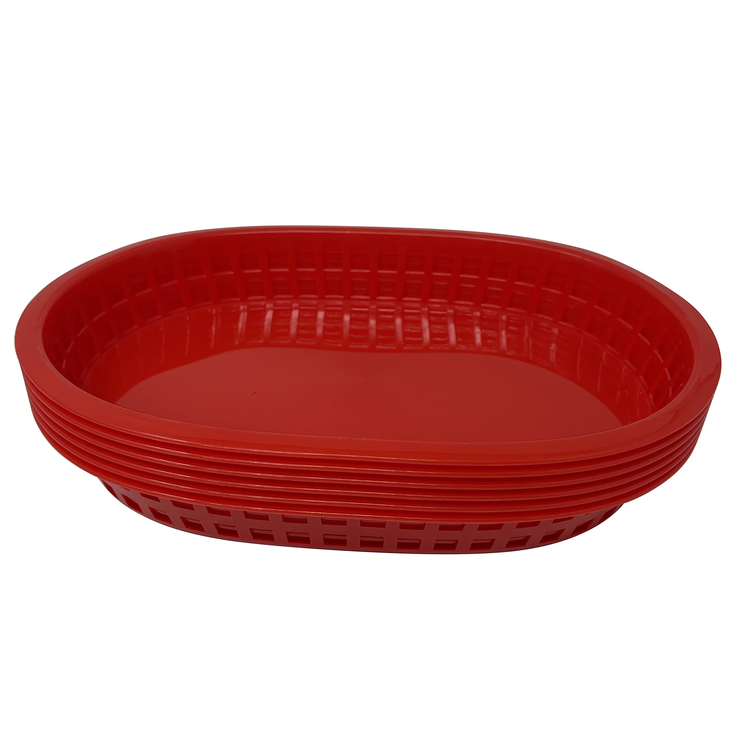 JJWNMLL 16pcs Food Baskets, 25x16cm Reusable Plastic Oval Fruit Basket