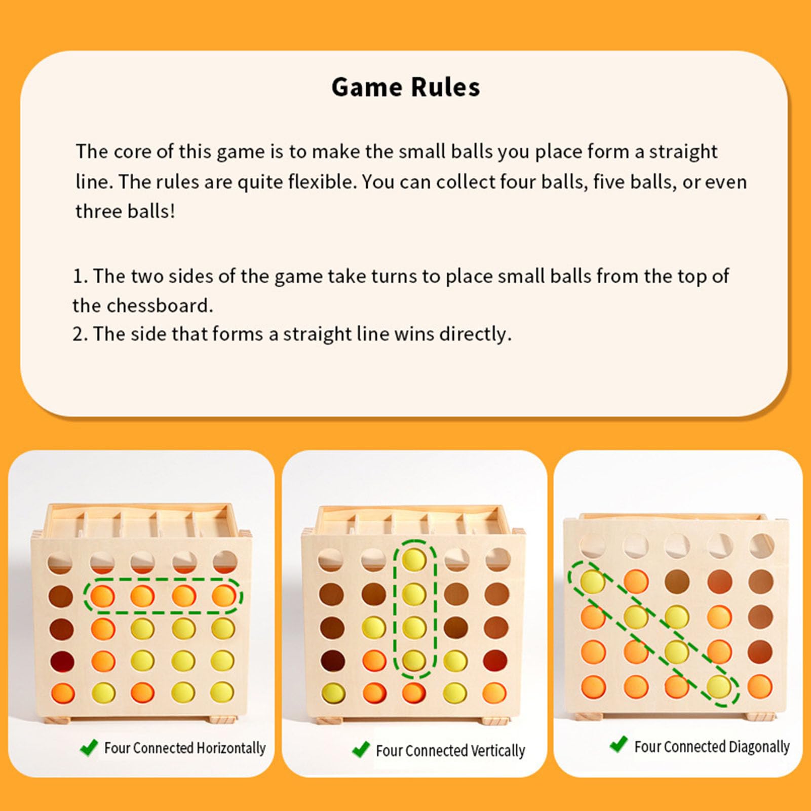 Juego de Mesa Montessori de Madera Rebotable Cuatro en Línea