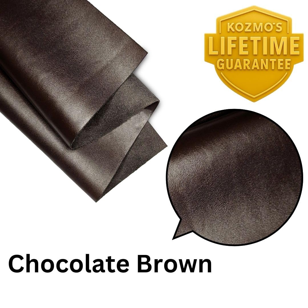 Real Leather Sheets, Chocolate Brown, 6" X 12" - Image 3