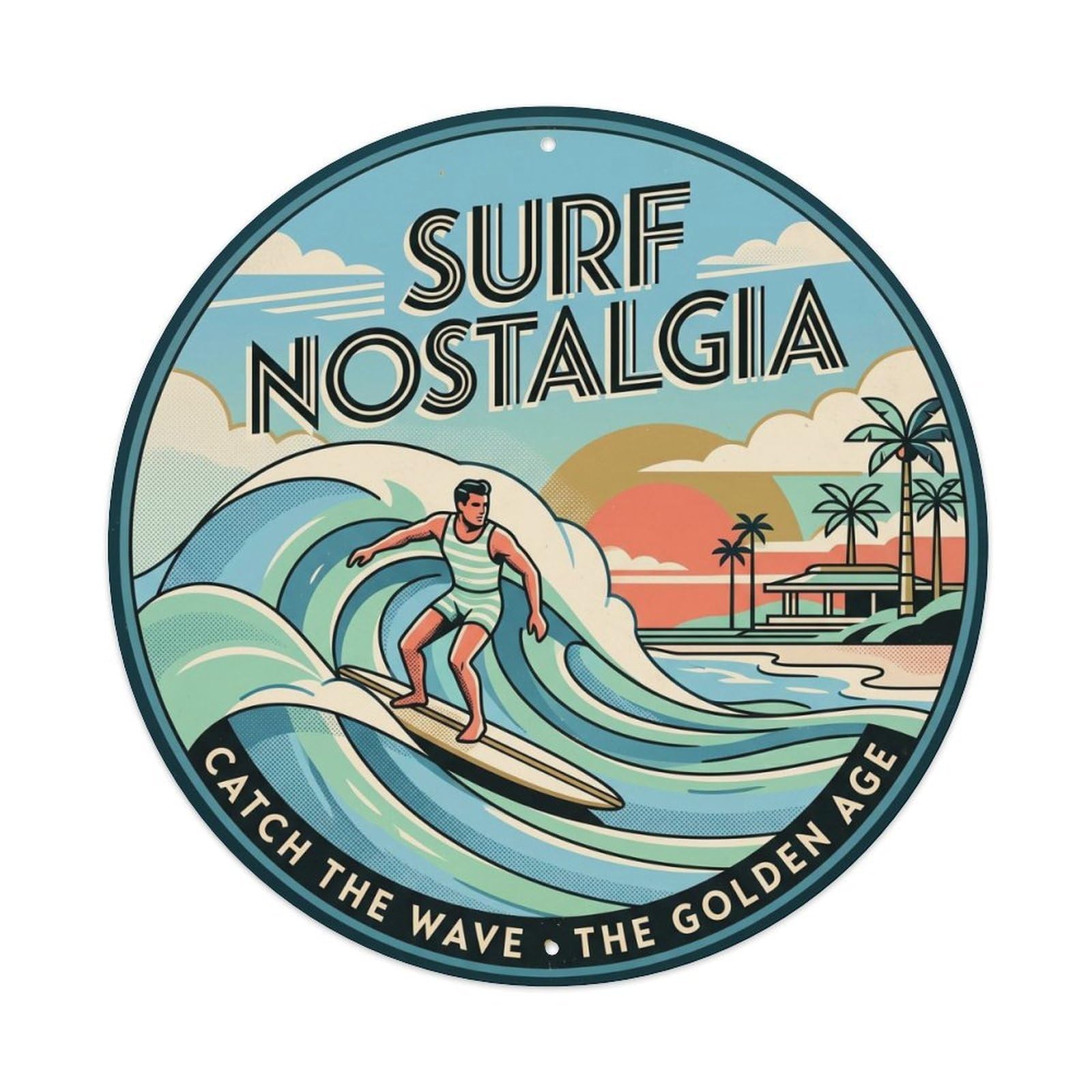 Surf Hawaii Coastal Travel Island Break Big Metal Tin Sign