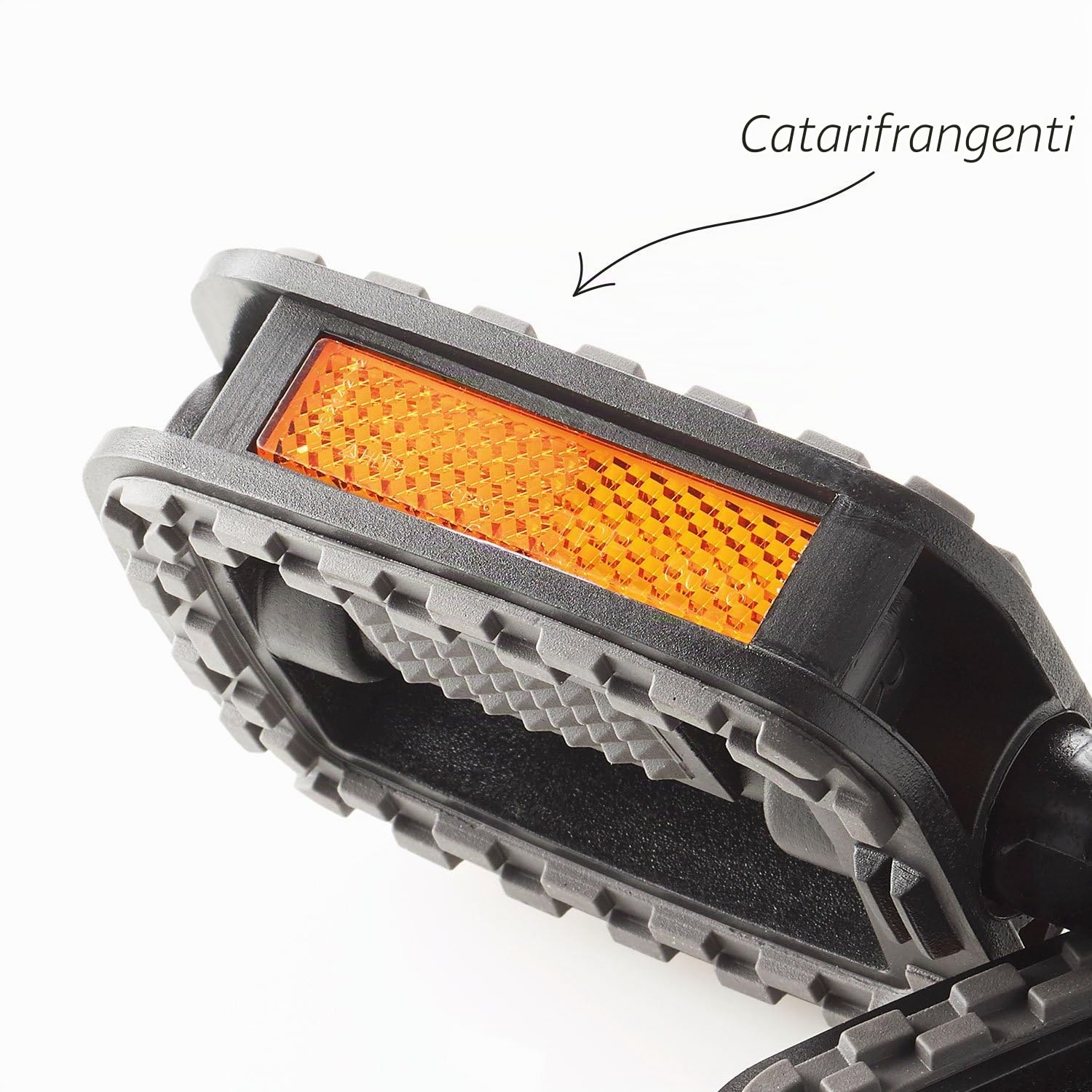 Fischer pedals with anti-slip and reflectors, suitable for all bicycle types, black