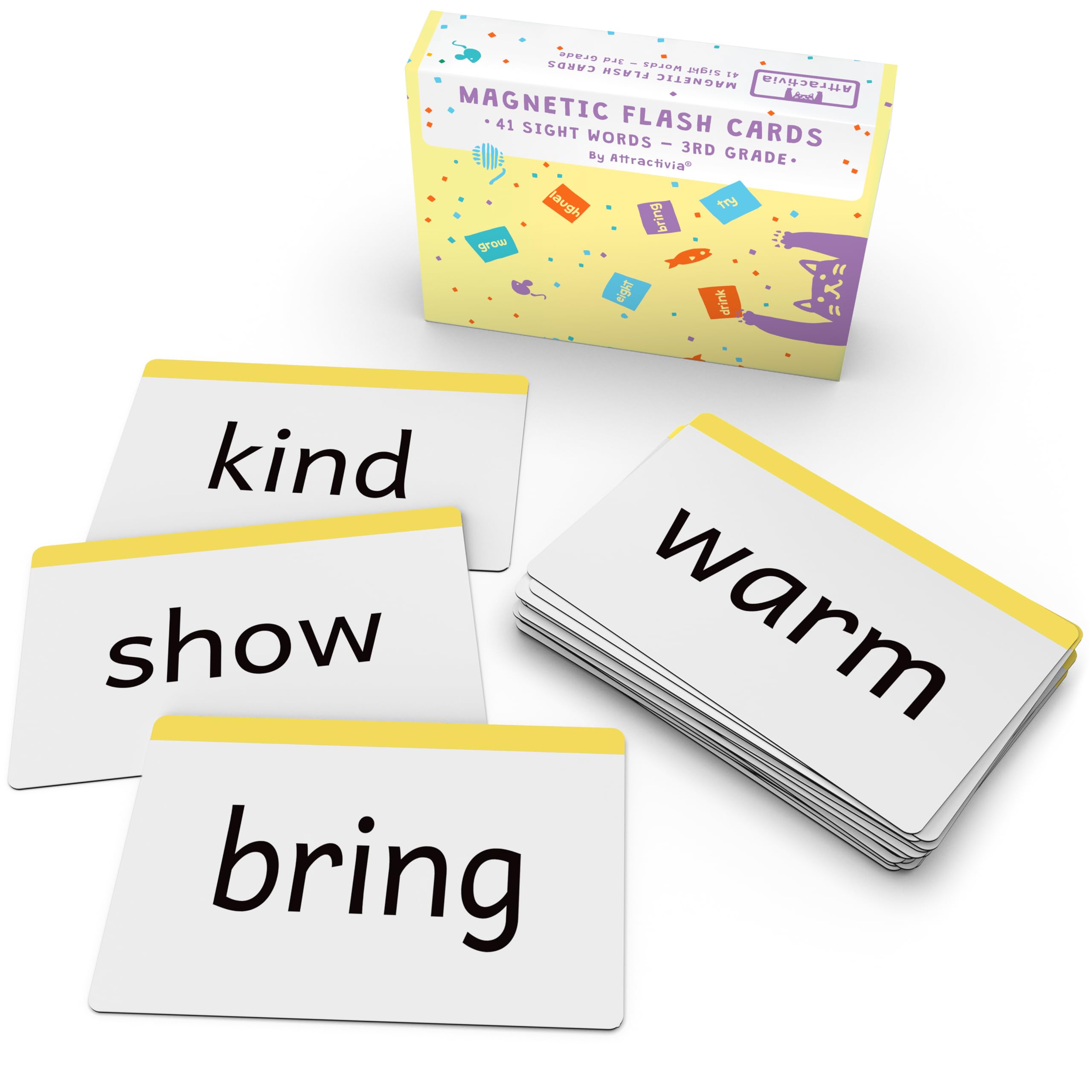 3rd Grade Sight Words Magnetic Flash Cards(Third Grade) - 41 Sturdy Large Dolch Cards for Literacy of Beginning Readers, Homeschool, Teachers and ESL