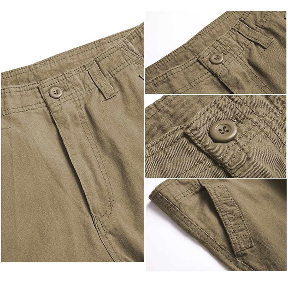 Uomo Pantaloni Cargo Pantaloni da Lavoro in Cotone da Esterno Pantaloni Militari Pantaloni con Molte Tasche Pantaloni Ranger