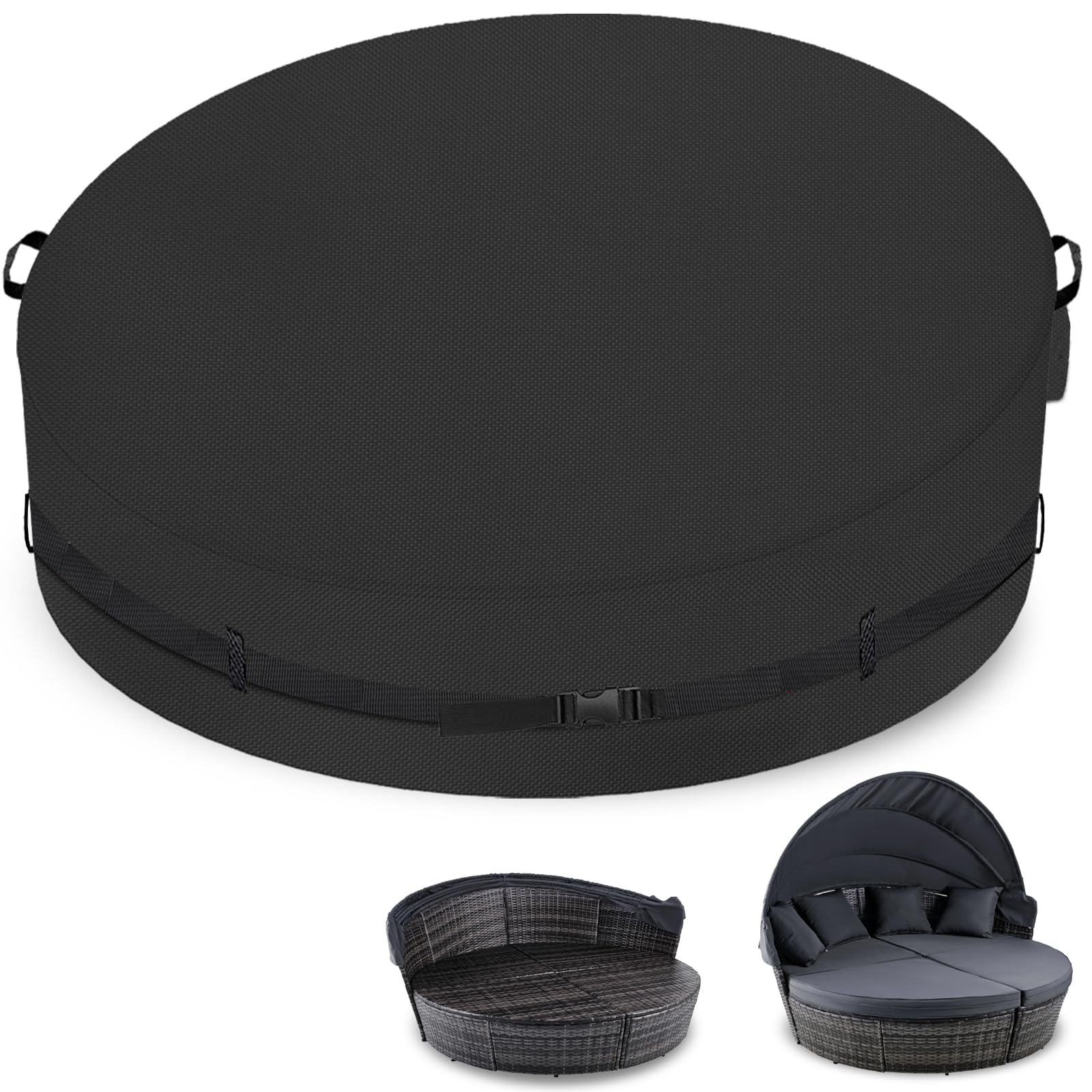 Lametta Abdeckung Sonneninsel,Schwerlast 600D Oxford Sonneninsel Abdeckung Wasserdicht mit UV- und PU-Beschichtung und hoher Reißfestigkeit,mit tragegriff und Belüftungsöffnungen (228×90×89/45 cm)