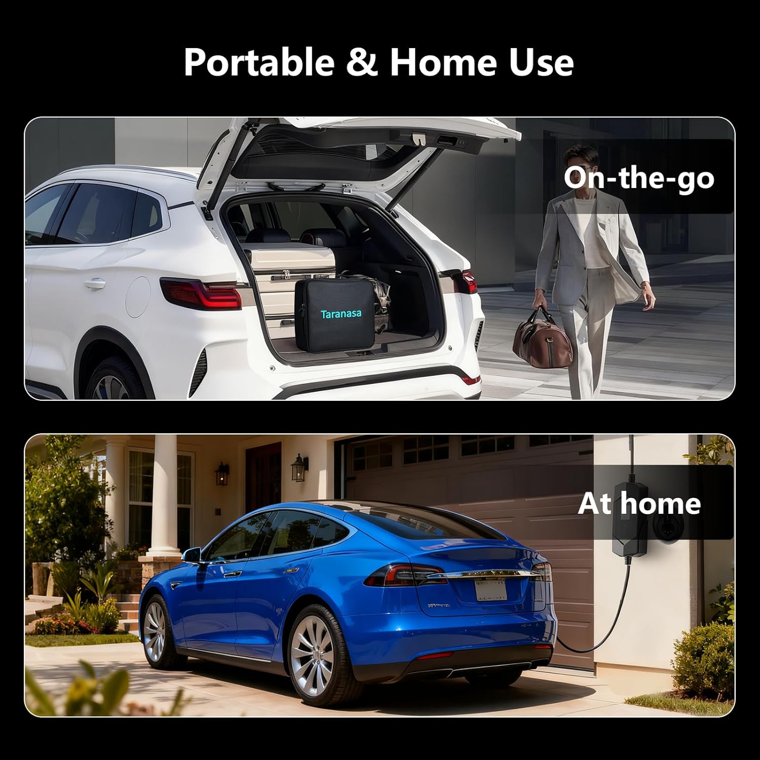 Level 2 EV Charger 40A, 240V Electric Car Charger, Portable & Home Electric Vehicle Charging Station with NEMA 14-50 Plug for J1772 EVs 9.6KW, 20ft Cable w/Holder