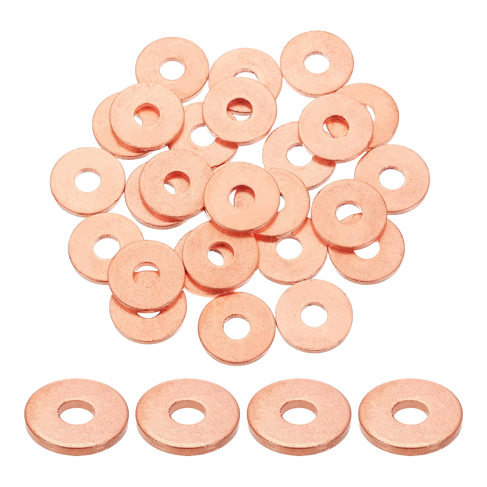 QUARKZMAN 75Pcs Rondella Piatta M6 Rondella Di Rame Diametro Interno 6mm