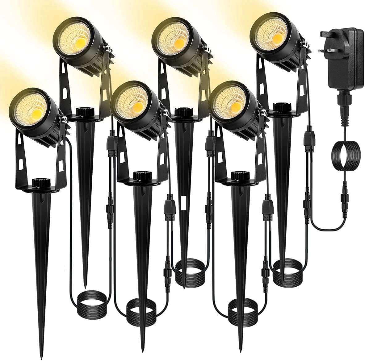 Garden Lights Mains Powered,LITAKE 6 Pack 12V Pathway Lights 21m/68.9ft - View #5