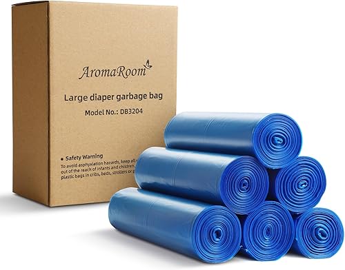 Aroma Room Bolsa de repuesto para pañales, a prueba de fugas y olores, bolsas de basura para pañales para recién nacidos, 216 unidades, 6 rollos
