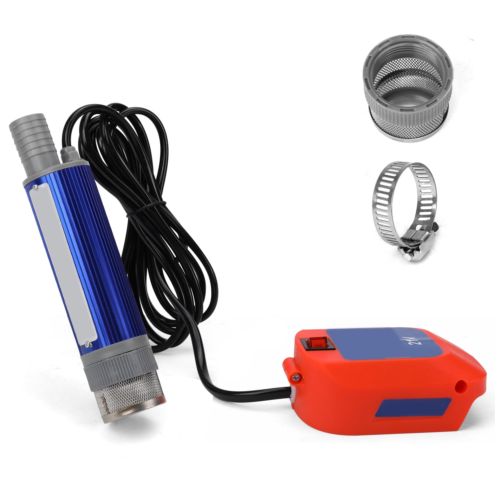 Pompa acqua 38 mm per MAKITA BL 18V batteria, pompa diesel da 21 V per diesel liquido per olio d'acqua, pompa sommersi con mesh filtro, per veicolo, auto, barca marina, roulotte