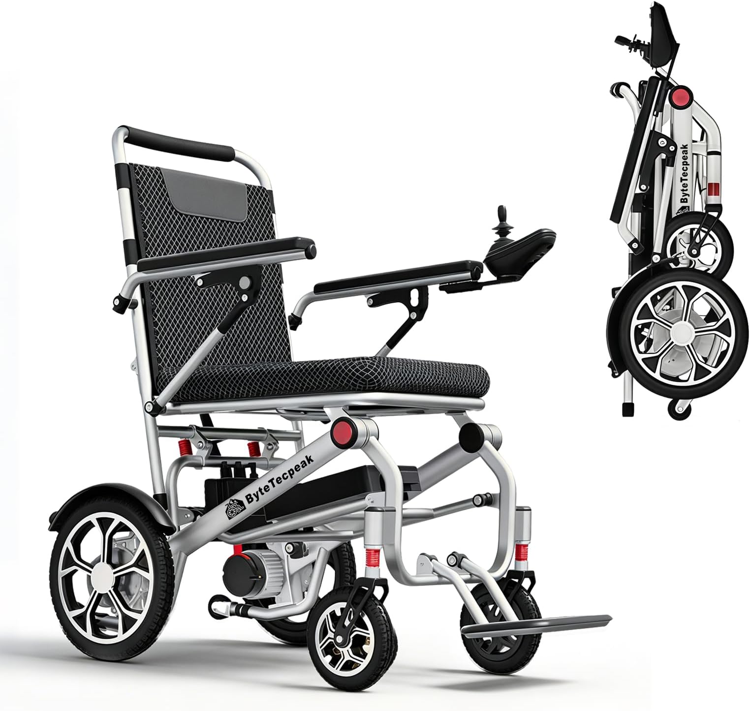 D06 Ultra Lightweight Electric Folding Wheelchair, 18 kg, Compact and Airline-Friendly, with 12A Lithium Battery, Supports Up to 150 kg–Perfect for Travel and Daily Use