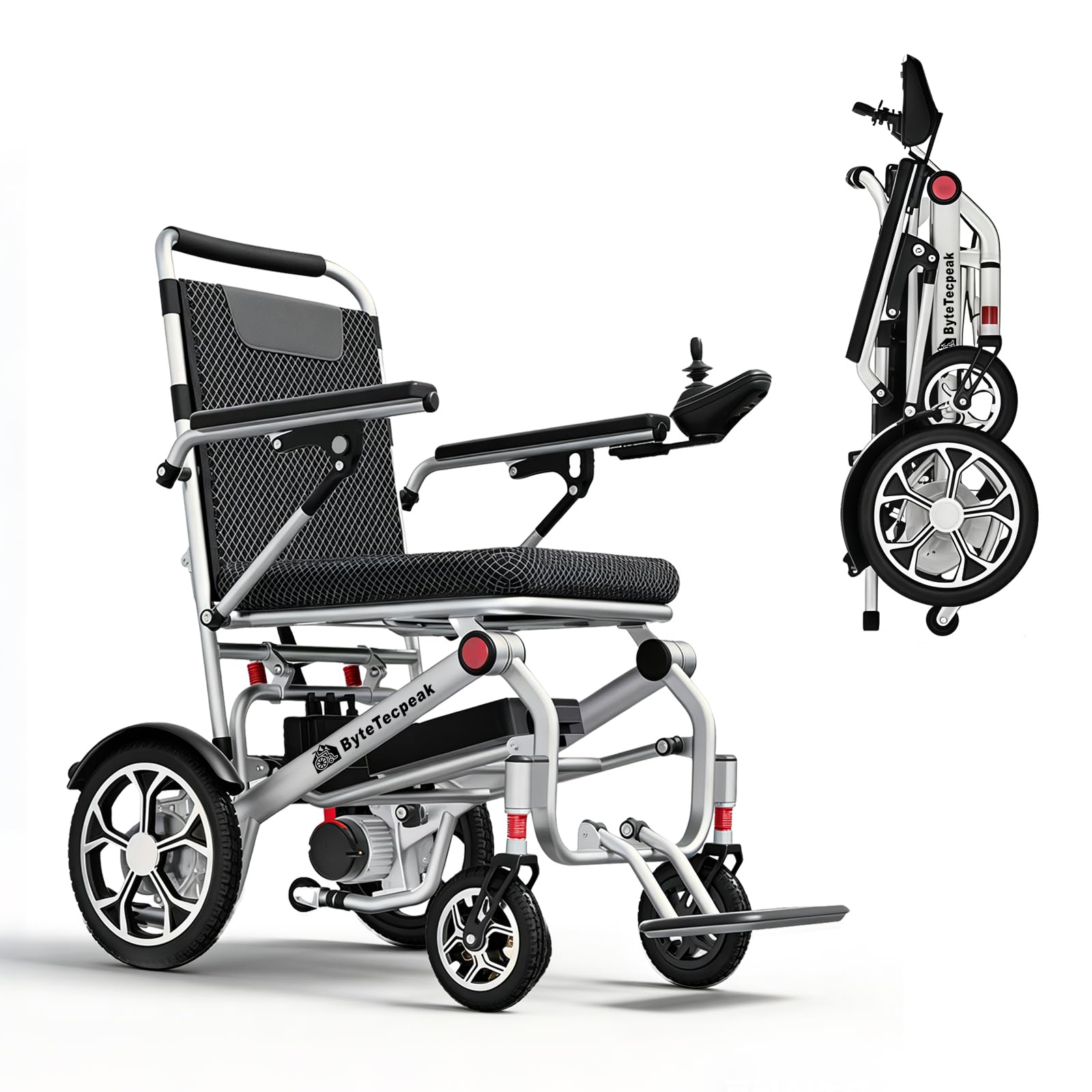 – ByteTecpeak D06 Ultra Lightweight Electric Folding Wheelchair, 18 kg, Compact and Airline-Friendly, with 12A Lithium Battery, Supports Up to 150 kg–Perfect for Travel and Daily Use