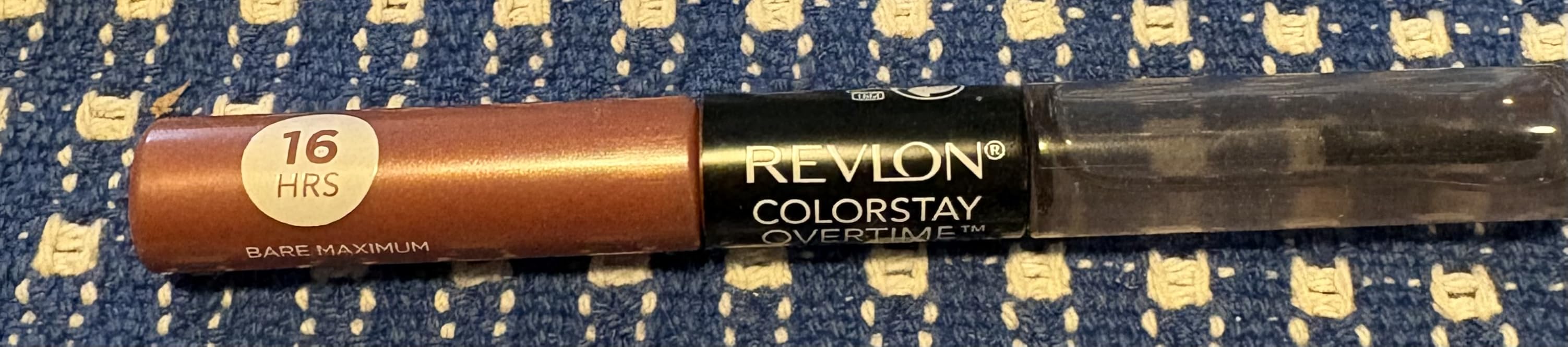 Revlon Liquid Lipstick with Clear Lip Gloss, ColorStay Overtime Lipcolor, Dual Ended with Vitamin E, 540 Unstoppable Nude, 0.07 Fl Oz