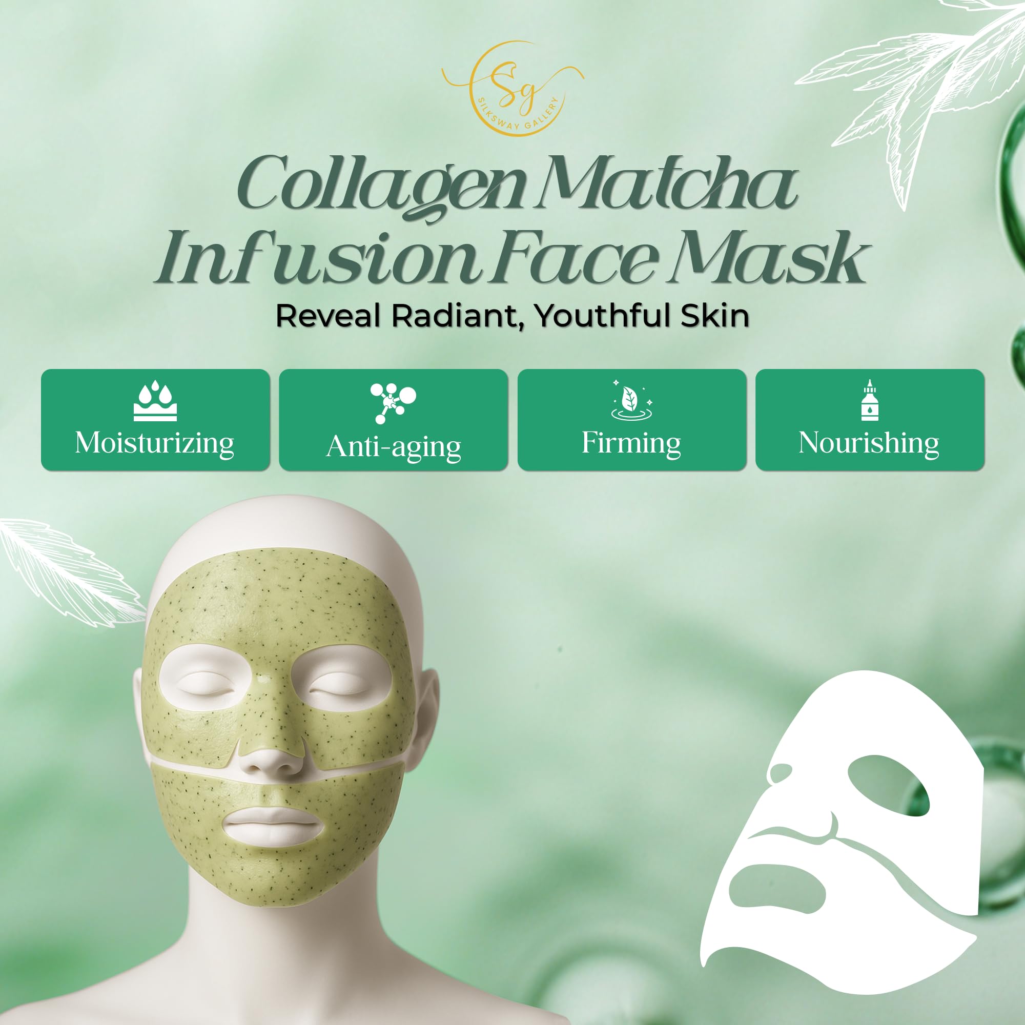 2025 New Premium Matcha Green Tea Face Mask – Detoxifying & Hydrating Clay Mask for Deep Pore Cleansing, Anti-Aging, Blackhead Removal, Oil Control & Radiant Skin – Gentle Formula for All Skin Types