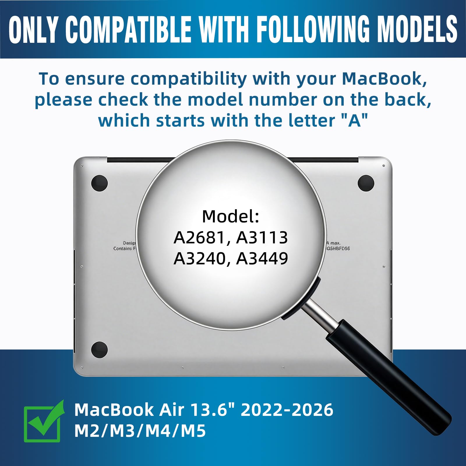 Magnétique Filtre de Confidentialité pour MacBook Air 13,6/13 Pouces (2022-2026, M2 M3 M4 M5), Anti-Lumière Bleue & Reflet Filtre écran Confidentialité Amovible pour MacBook Air 13"