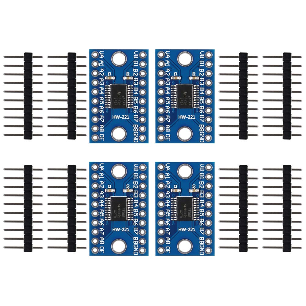 MELIFE 4Pcs TXS0108E 8 Channel Logic Level Converter Bi-Directional High Speed Full Duplex 8 Way Shifter 5V to 3.3V