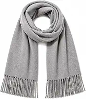 Cachecol Echarpe de Inverno em Lã Soft Premium, Toque de Cashmere Macio e Térmico, Elegante com Franjas