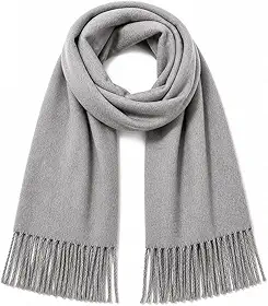 Cachecol Echarpe de Inverno em Lã Soft Premium, Toque de Cashmere Macio e Térmico, Elegante com Franjas