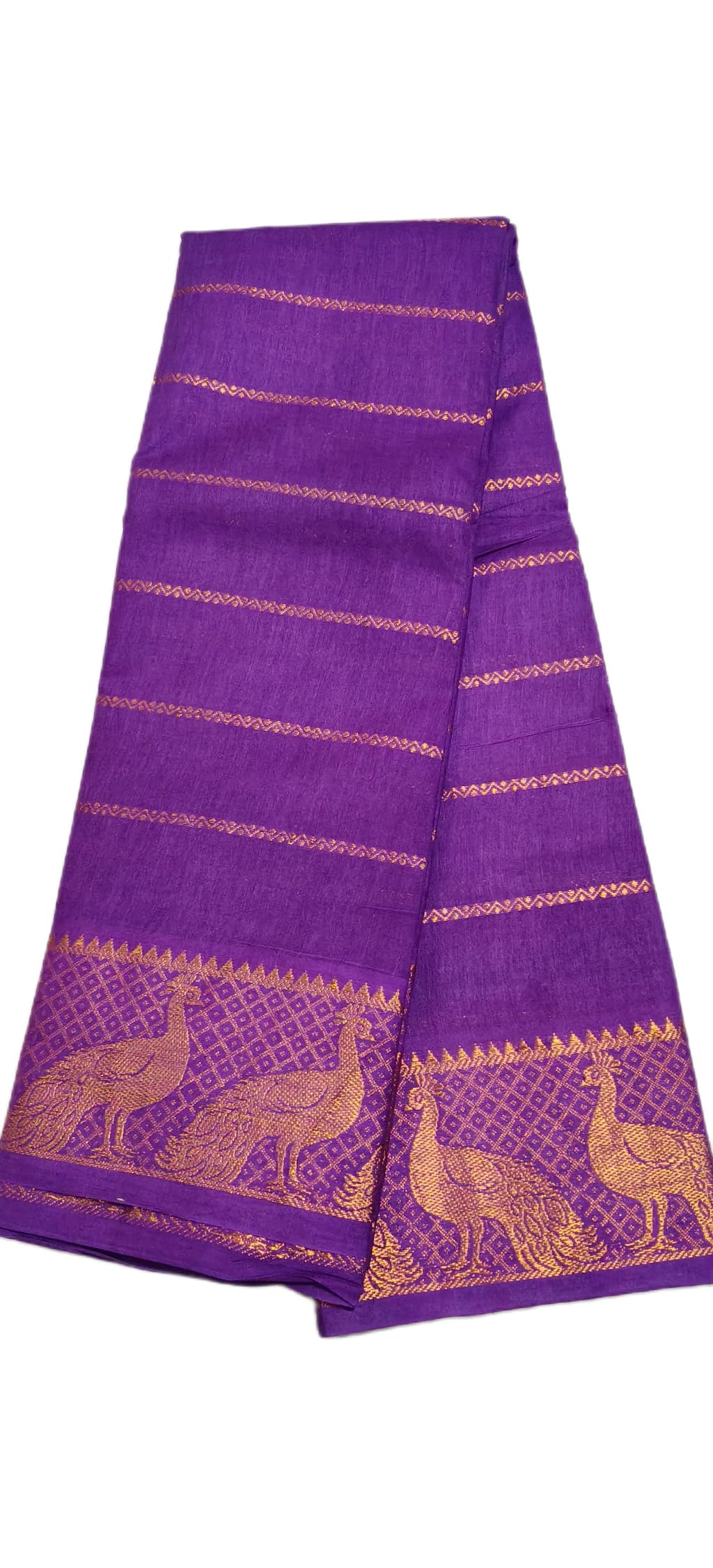 Poonam Border Velldari Golden Zari Border| Sungudi Cotton | Pure Cotton Saree | Soft Traditional Cotton Saree | Chinnalapatti Cotton Saree | Festival Wear | Without Blouse-image-5