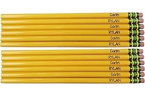 12 Personalized Pencils with Name, Engrave Your Name Pencil Set
