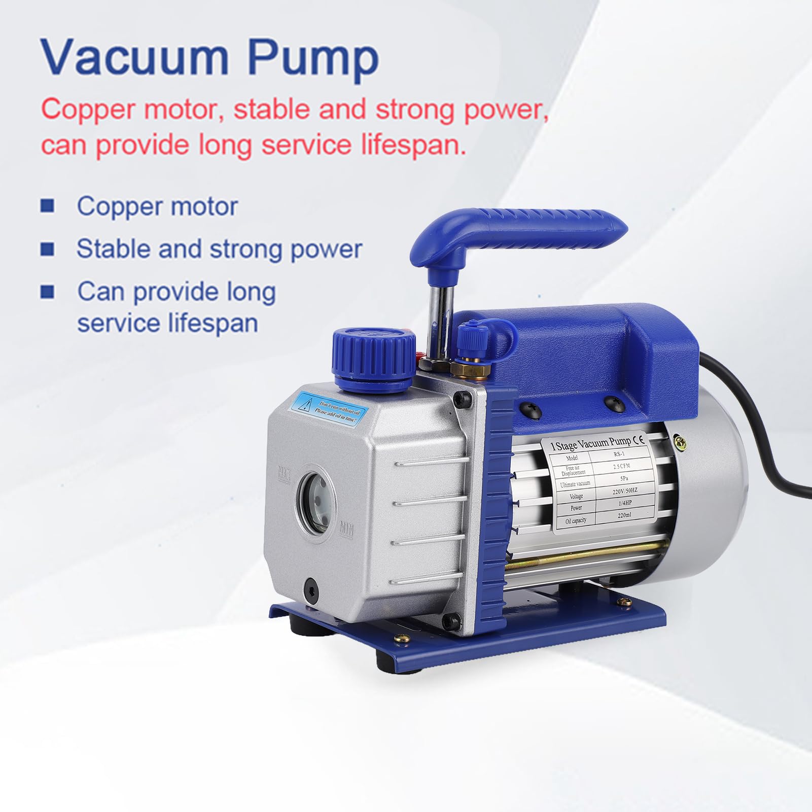NexTech Handheld Vakuumpumpe Mit Kupfermotor - Integrierte Vakuumpumpe Für Kältemittel Wartung, Hochleistungs Bürstenloser Motor Für Klimaanlagen Und Kühlschrank Reparatur