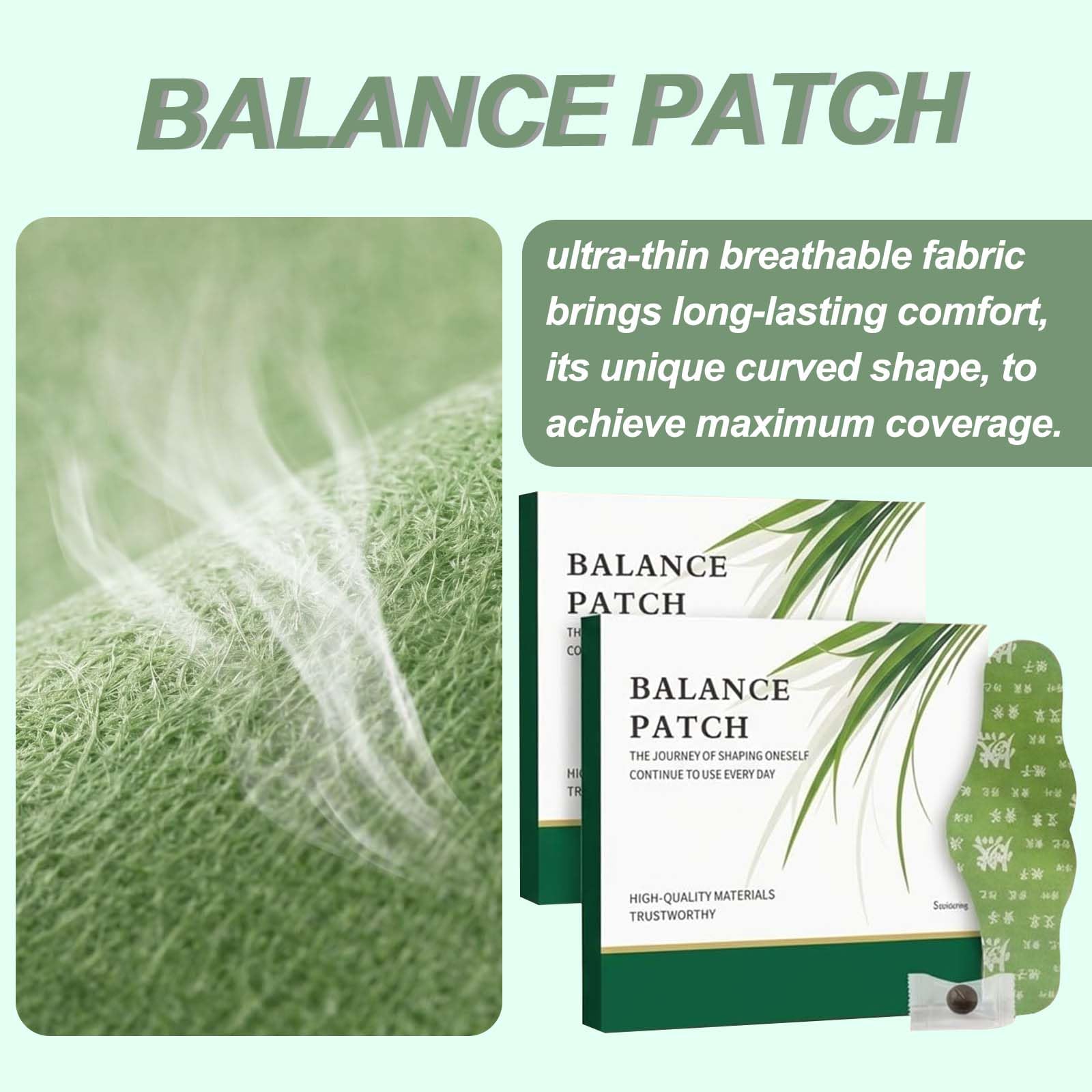 2 Boxes Balance Patch, Japanese Herbal Patch Stomach, Plant-Based Ingredients, Comfort Non Irritating Design Adhesive P-atch, Easy Topical Use(10 Patches) — Amazon image 2