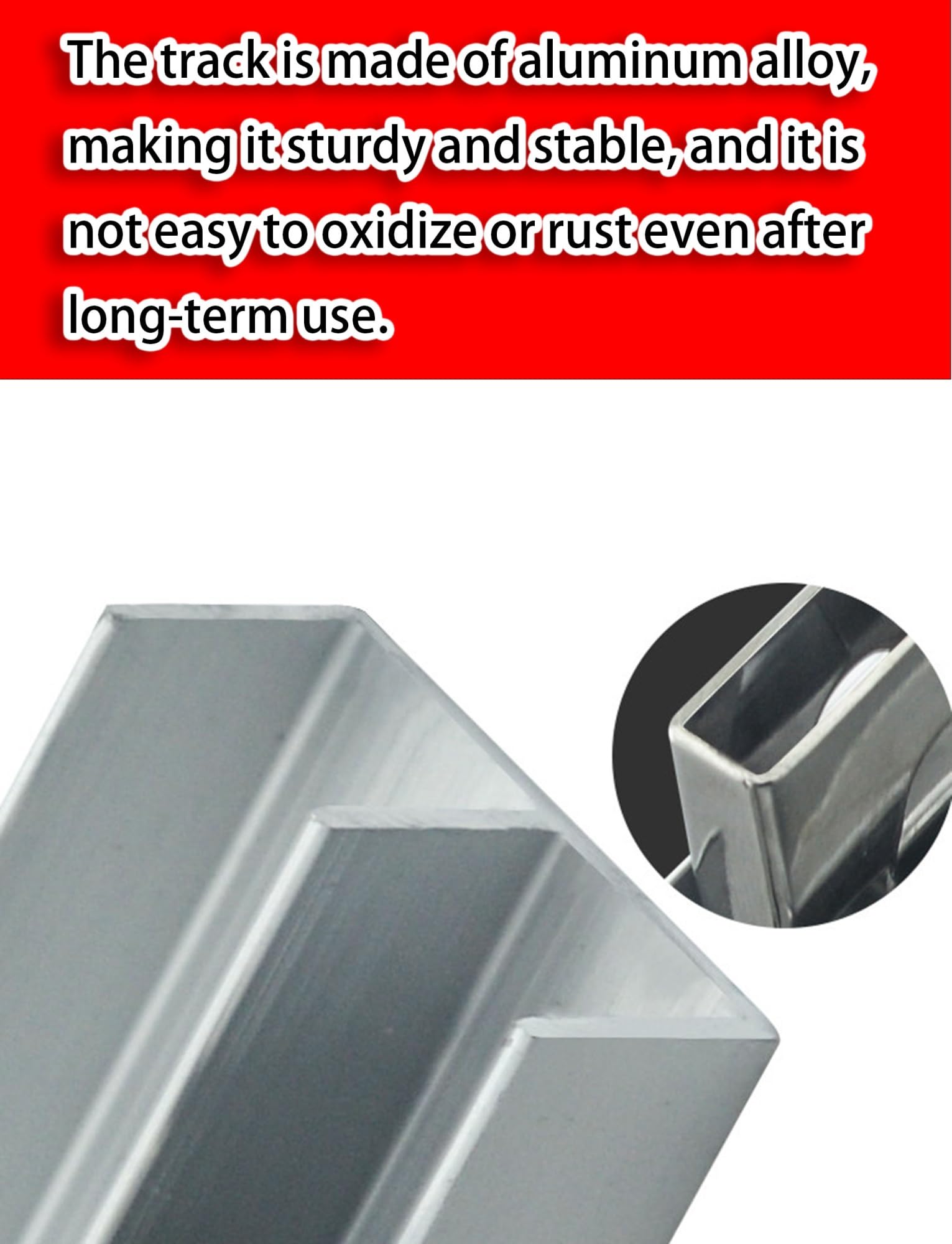 Kit binario per porta scorrevole in alluminio per vetro da 3-5 mm, doppio binario con ruote, installazione fai da te per armadio e armadio