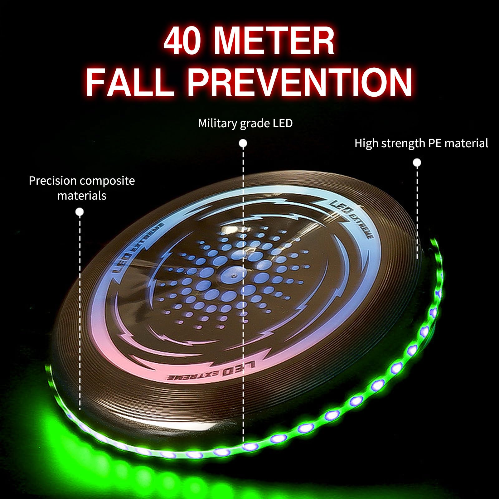 Frisbee LED Luminoso Disco Volante Morbido Tessuto 49 LED Funsport dla Dorosłych Dzieci Plaża