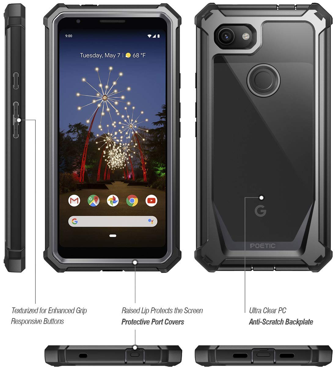 Amazon.co.jp: Pixel 3a ケース 含 Pixel3a フィルム 全面保護カバー