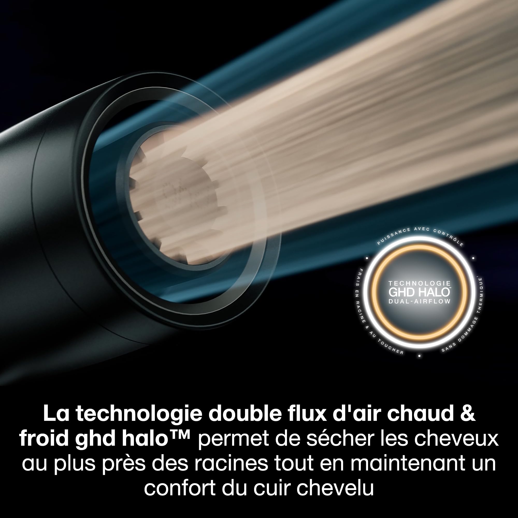 ghd - Embout pour Seche cheveux (Noir) - Embout concentrateur 68 mm pour sèche-cheveux ghd Speed - Idéal tous types et toutes longueurs de cheveux - Séchage professionnel avec volume et brillance