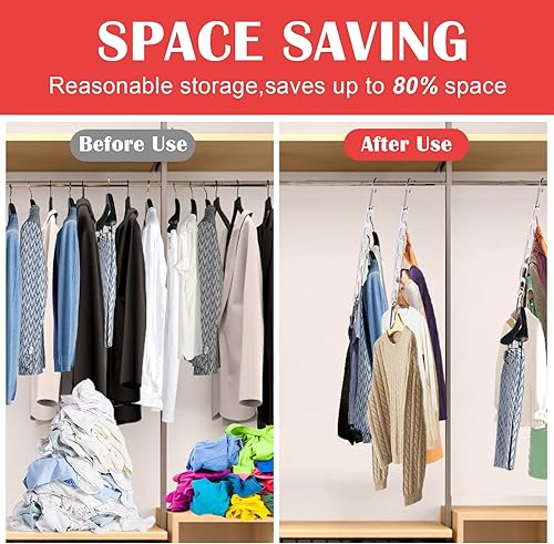 Miniatura 4 de Paquete de 12 perchas de metal plegables que ahorran espacio para ropa, perchas plegables de metal, perchas para armario, organizador de perchas de