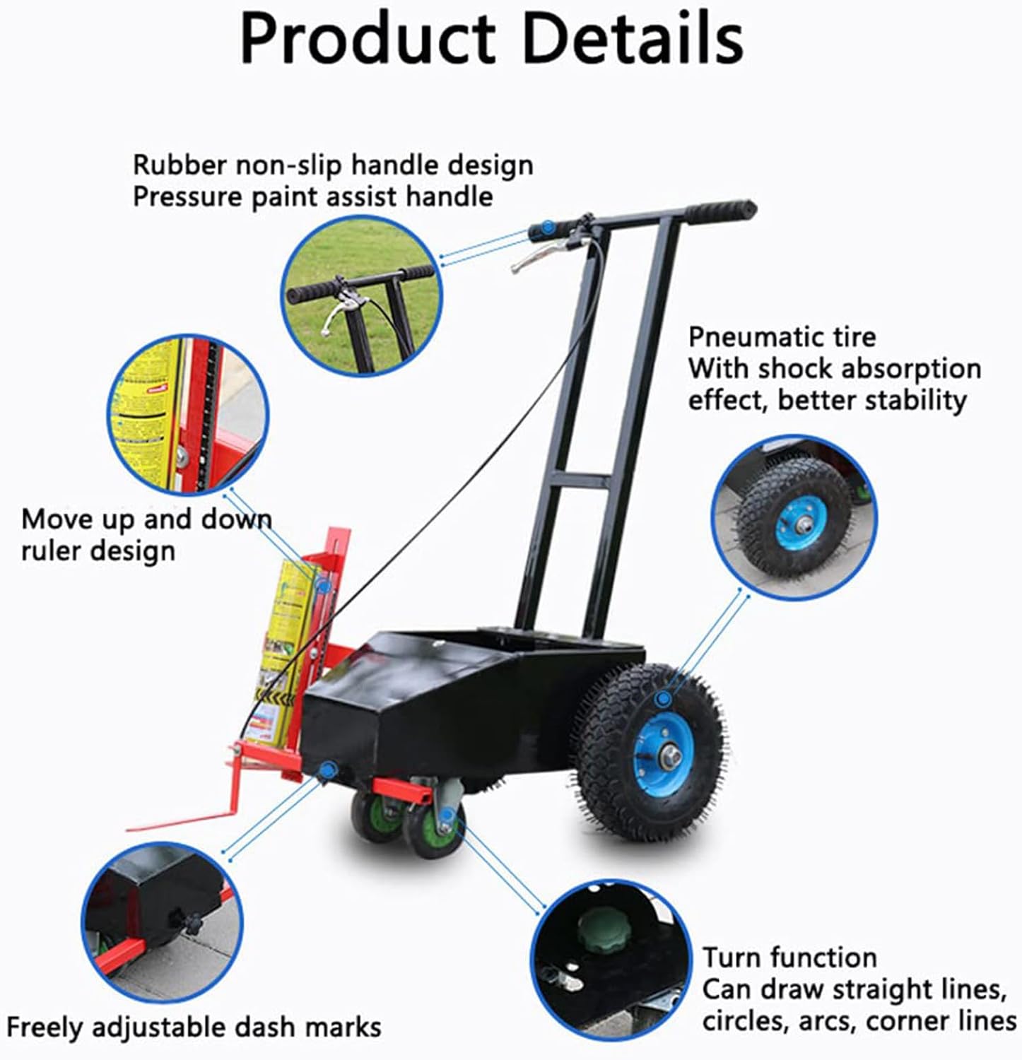 Wheel Transfer Line Marking Machine,Lane Marking Applicator,Paint Line Striping Equipment,Width Adjustment Adjusted 4-18cm,for Schools,Factory,Road,Parking Lots,Living Communities