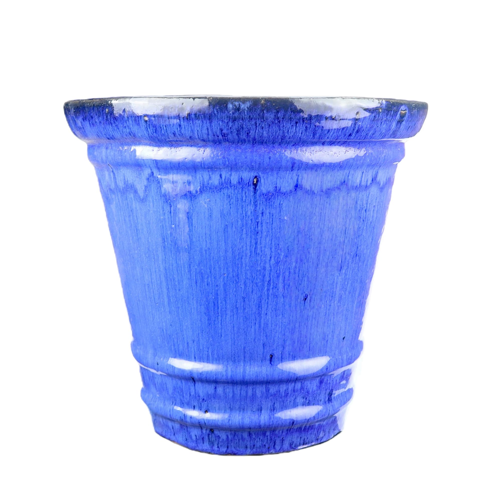 Steinzeug-Blumentopf/Pflanzkübel Conca Blau 32x31cm frostfest