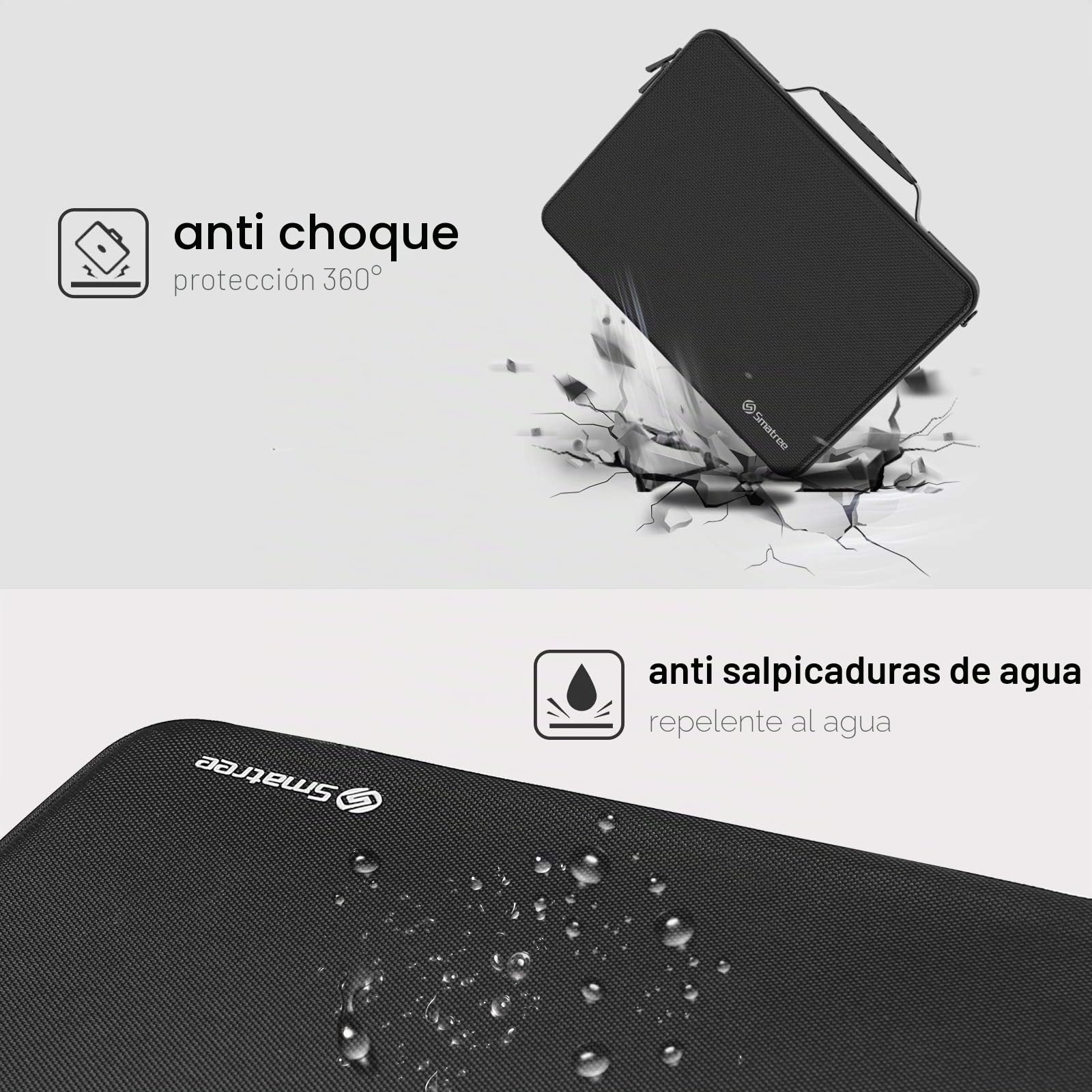 Smatree Maletín Rígido para Portátil de 13,3 Pulgadas Compatible con MacBook Pro de 13-14 Pulgadas/MacBook Air de 13,6 Pulgadas, Funda de Transporte 13" con Compartimento para Accesorios, Negro