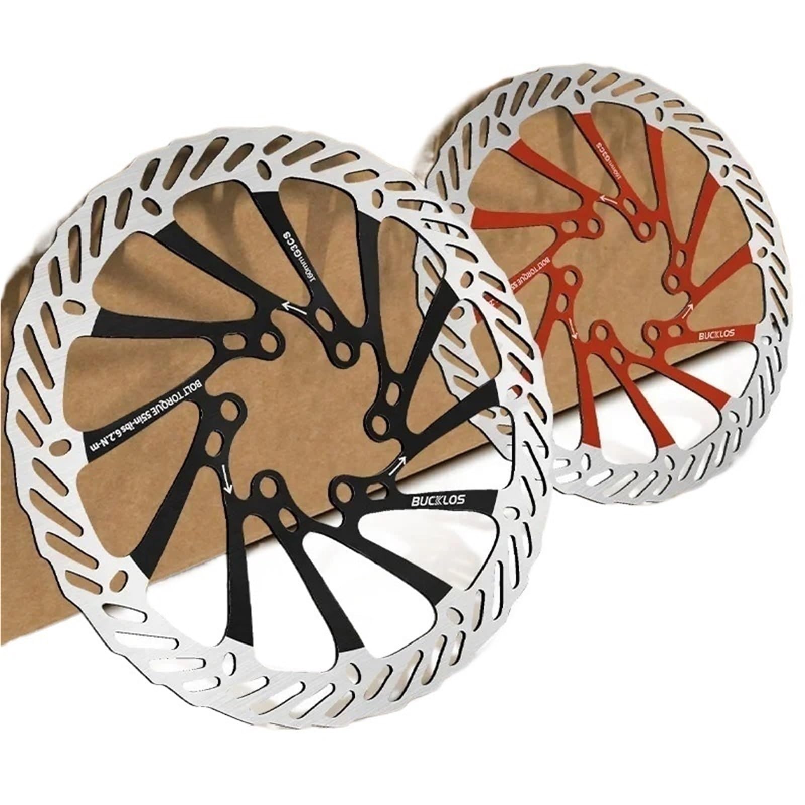 Pinzas de pistones de freno Rotor de freno de disco hidráulico MTB ultraligero 160/180/203mm bicicleta de carreras de carretera de montaña con 6 pernos gratis(Black-203MM-2PC)