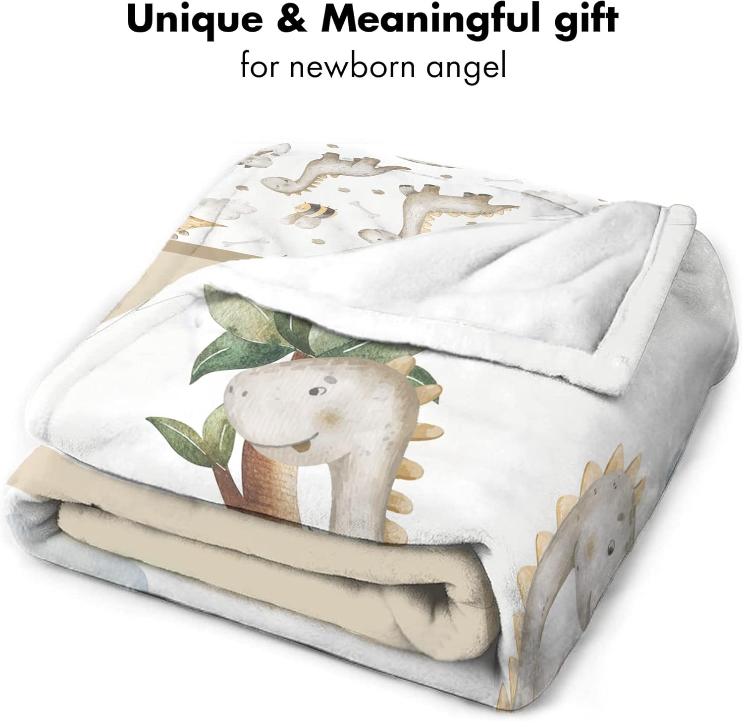 Personalized Dinosaur Baby Blanket, Toddler Dinosaur Blanket, Baby Blanket with Name Baby Boy Swaddle Blanket, Blanket for Baby Boy