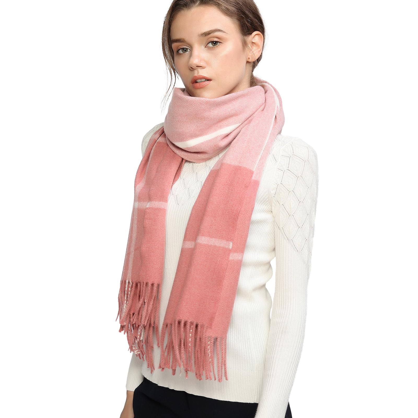 RIIQIICHY Écharpes d'hiver pour femmes, châles pashmina et écharpes pour robes de soirée, couverture chaude, écharpe surdimensionnée à carreaux
