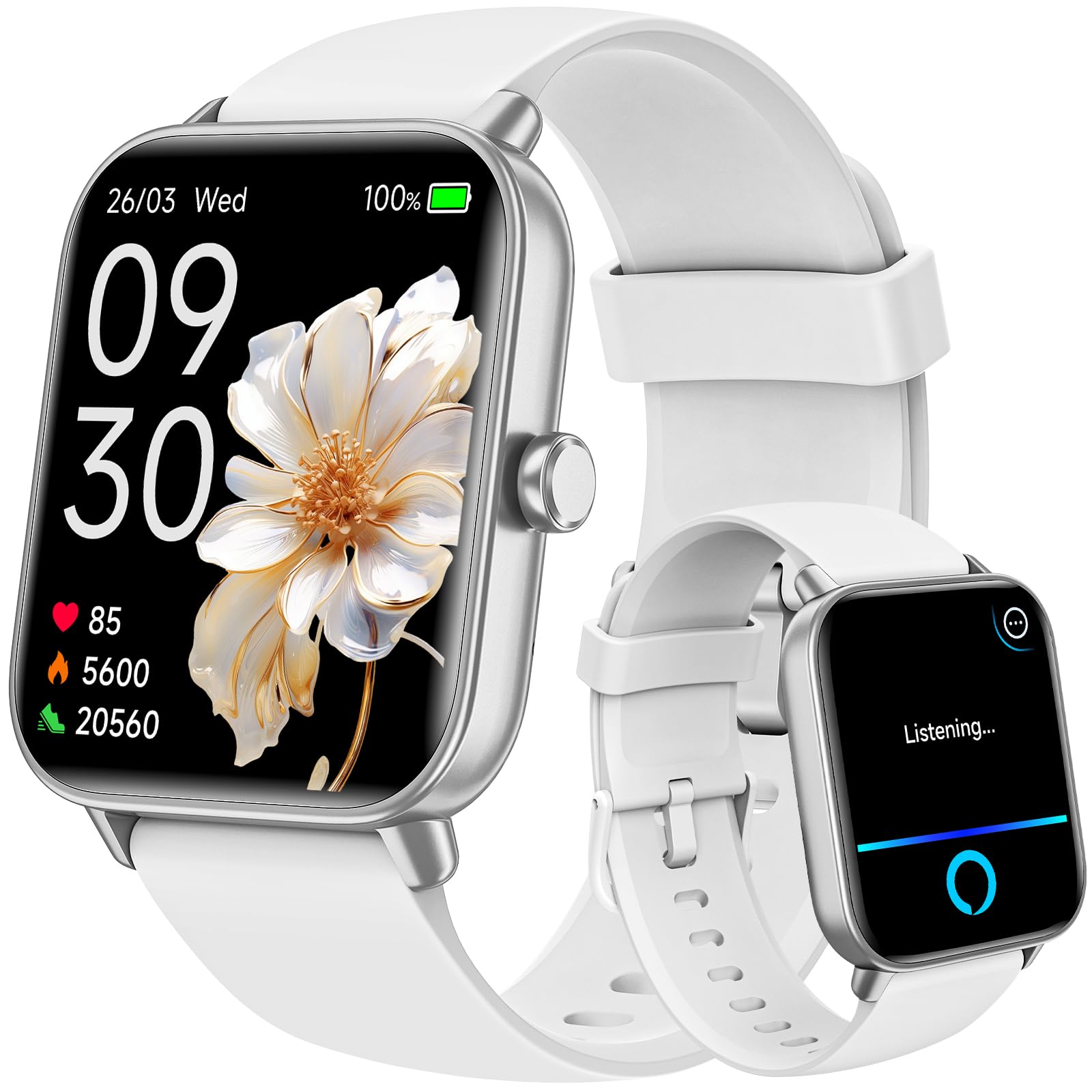 Smart Watches for Women - Answer/Make Calls, Alexa Built-in, 1.8" HD Ladies Smartwatch with Heart Rate/SpO2/Sleep Monitor, IP68 Waterproof, Fitness Watch for iPhone/Samsung/Android, 100+ Sports