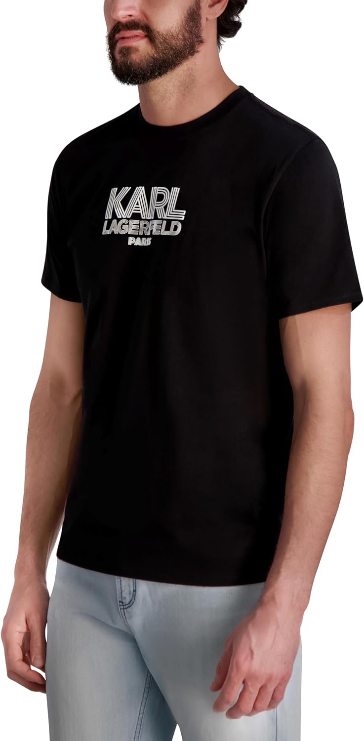 Karl Lagerfeld Mens Short Sleeve Crewneck Graphic Karl Logo T-Shirt - Image 3