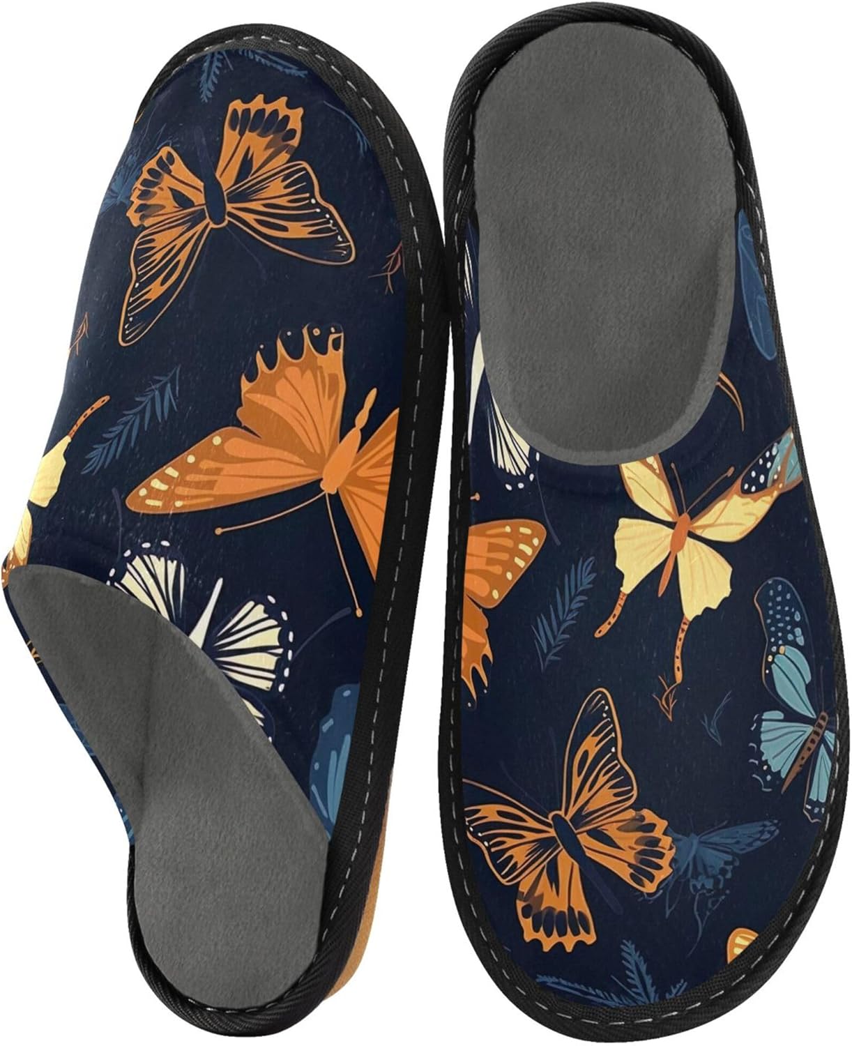 Butterfly House Slippers – Cozy Fuzzy Slippers for Guests, Washable & Disposable, Perfect for Shoeless Home, Spa & Hotel Use A110407