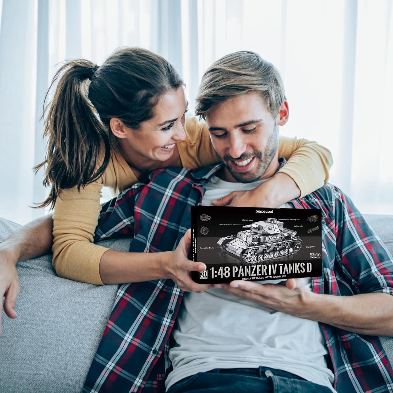 Piececool 3D Puzzles for Adults, German Tank IV-D Model Kits for Adults DIY Assembling Arts and Crafts Creative Gifts