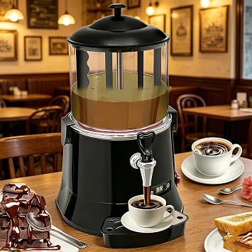 Commercial Hot Chocolate Maker & Dispenser, 5L/10L Electric Beverage Warmer with Faucet, Adjustable Temperature 30-90C, for Coffee Milk Tea Hot Chocolate, Restaurants, Cafes, Bubble Tea Shops 5L
