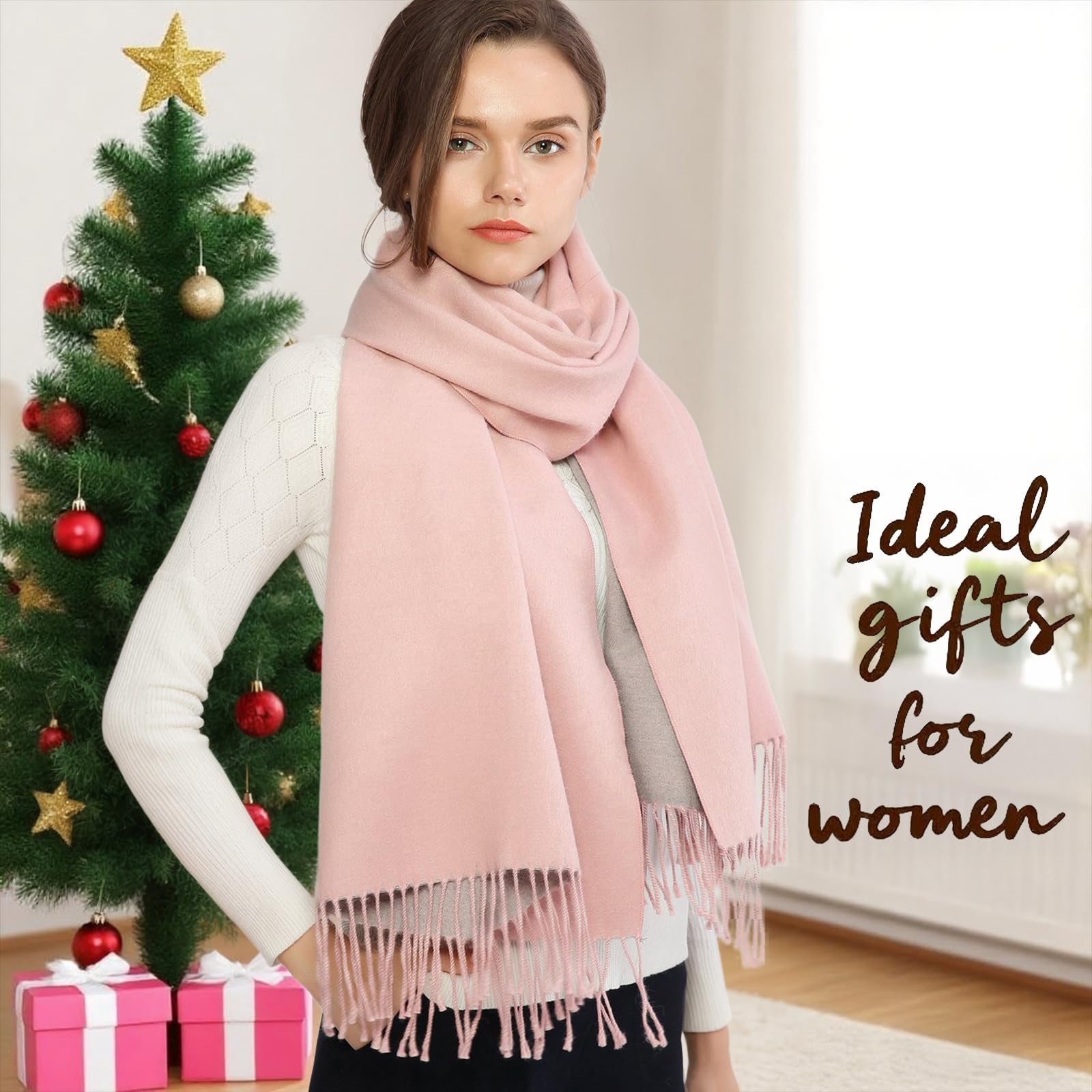 RIIQIICHY Echarpe Femme Hiver Chaud Chale Grosse Echarpes Femme Grande Pashmina Cadeau Femme Anniversaire Noel