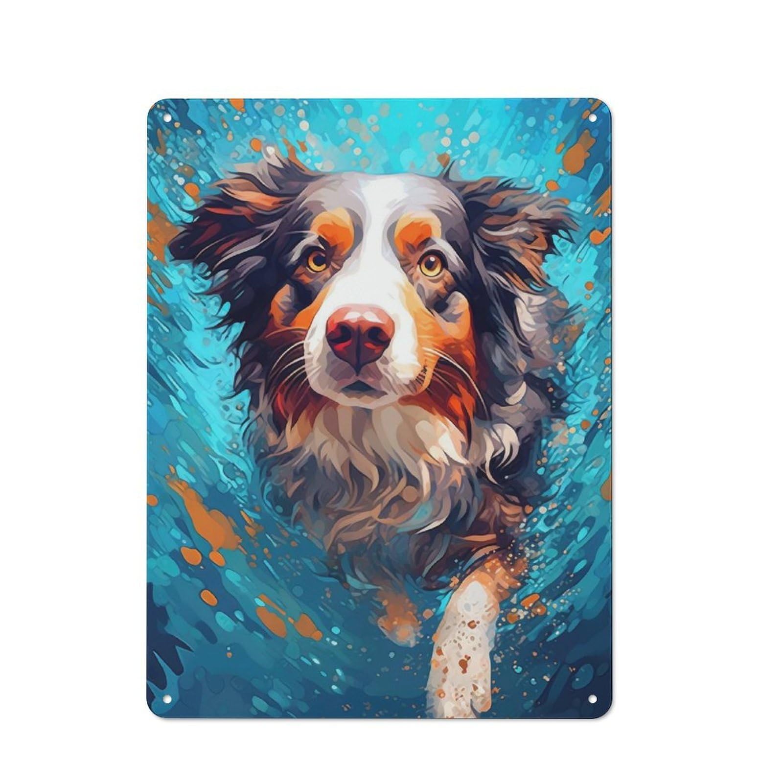 Junmoney Underwater Shepard Retro Metal Plaque 40X30cm For Dining Room Or Kitchen, For Kitchen, Dining Room And Home Bar Wall Decor